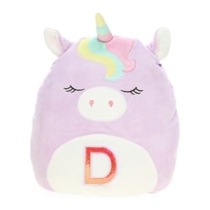 Squishmallows 12" Monogrammed Letter 'D' Unicorn